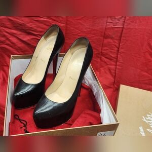 Christian Louboutin Black Women's Heels Lady Daffodile 160mm Size 39.5